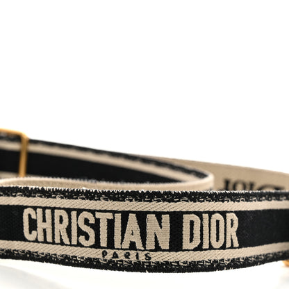 Christian Dior Canvas Embroidered Shoulder Strap Black 3 of 6