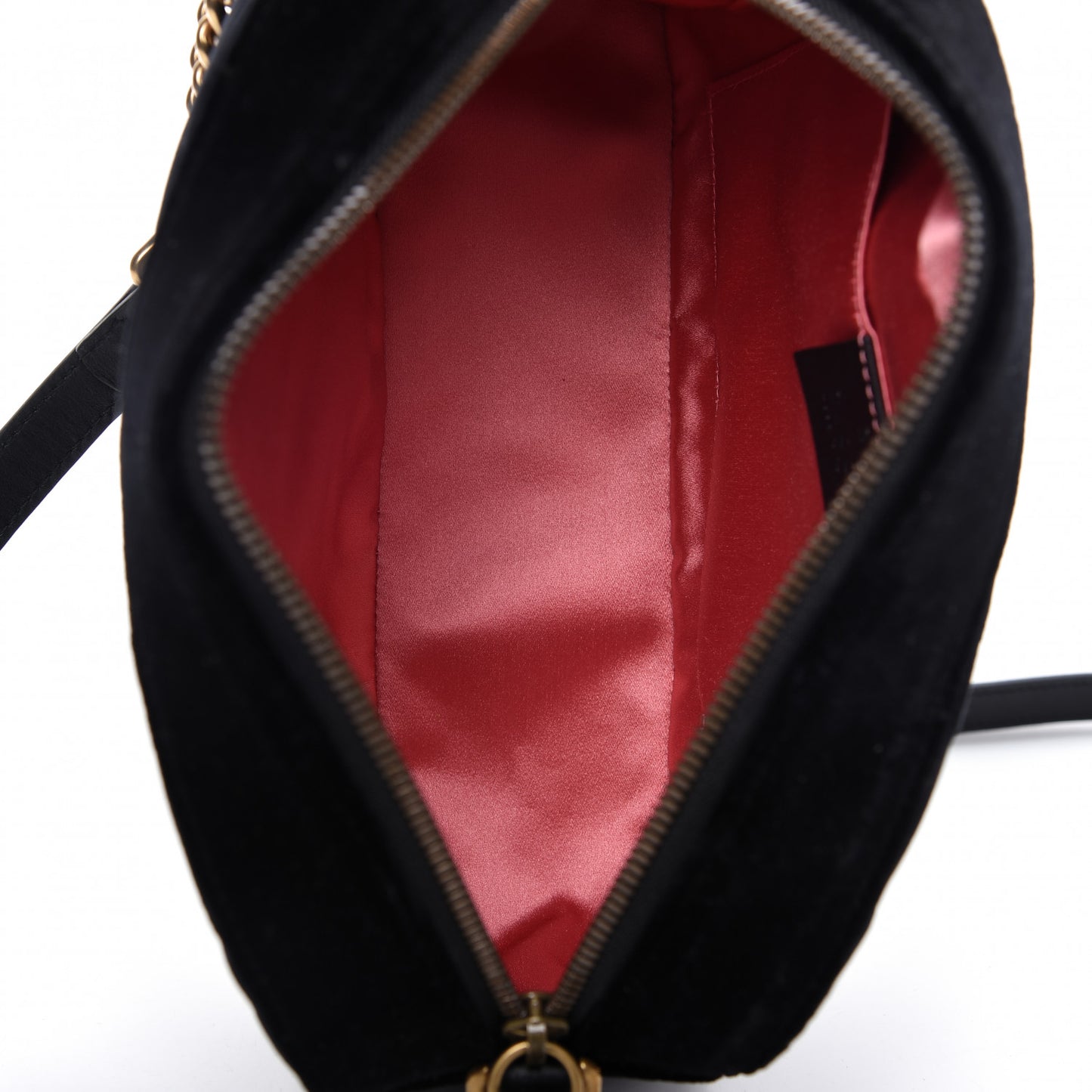 Velvet Matelasse Small GG Marmont Chain Shoulder Bag Black