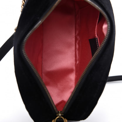 Gucci Velvet Matelasse Small GG Marmont Chain Shoulder Bag Black 5 of 10