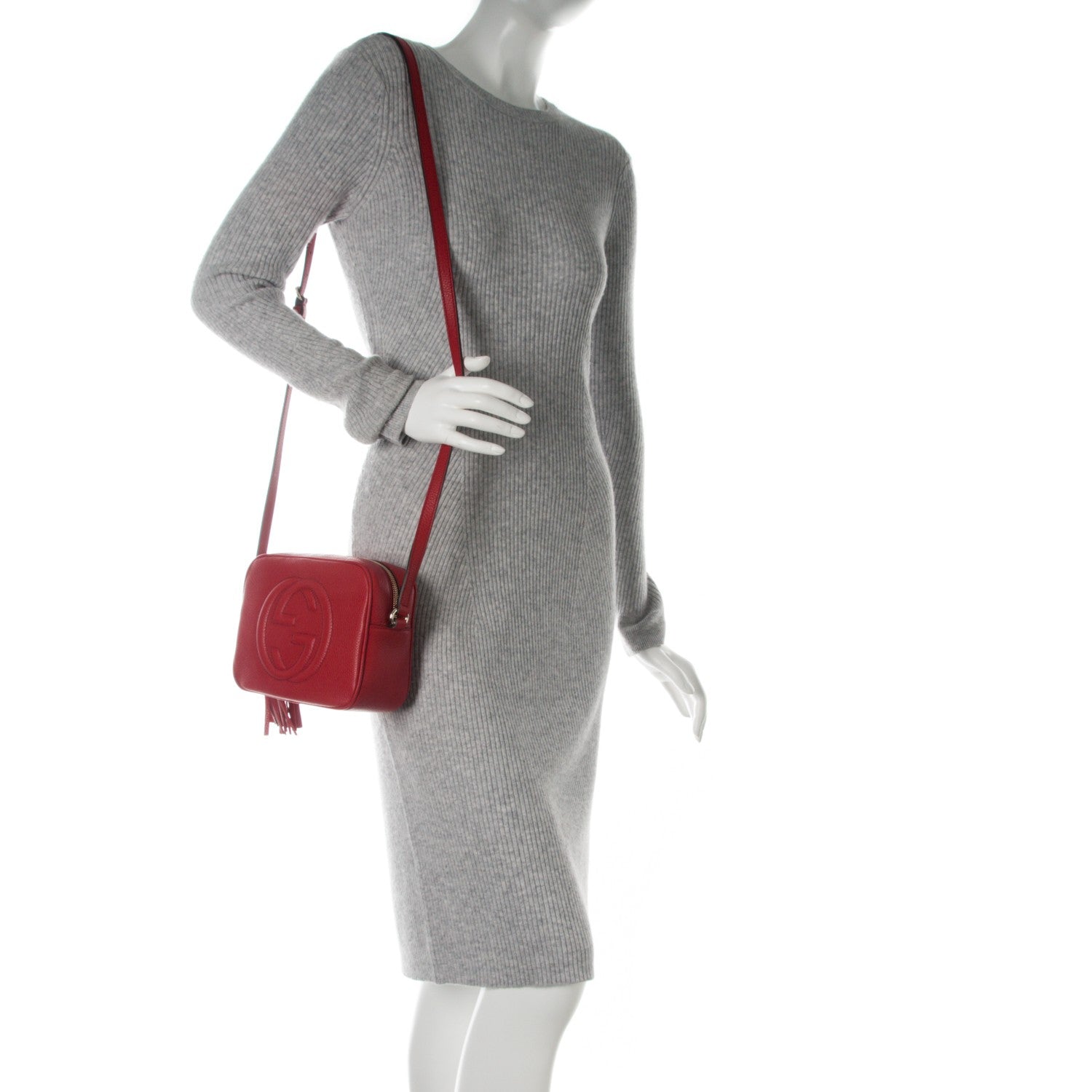Gucci Pebbled Calfskin Small Soho Disco Bag Tabasco Red 2 of 7