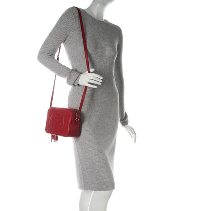 Gucci Pebbled Calfskin Small Soho Disco Bag Tabasco Red 2 of 7