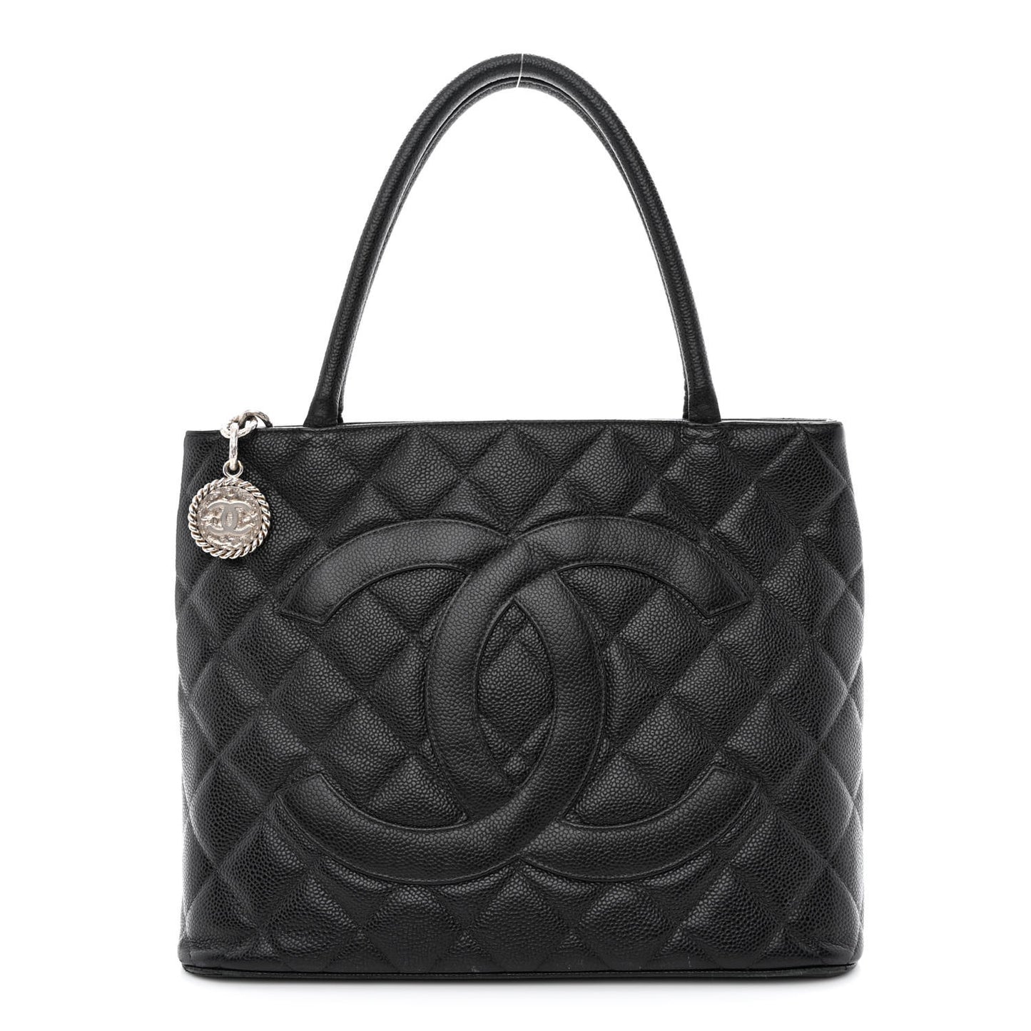 Caviar Quilted Medallion Tote Black