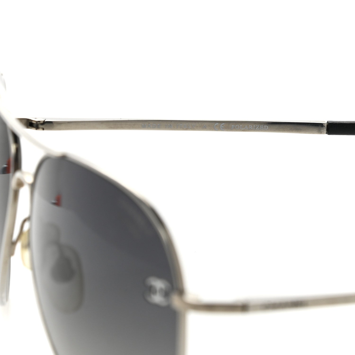 Chanel Metal Polarized Aviator CC Sunglasses 4189-T-Q Gold 6 of 8