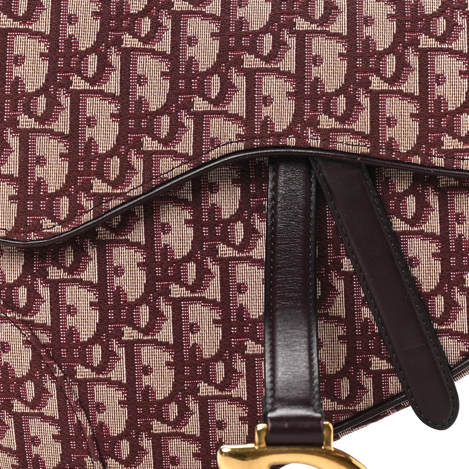 Christian Dior Oblique Saddle Bag Burgundy 8 of 10