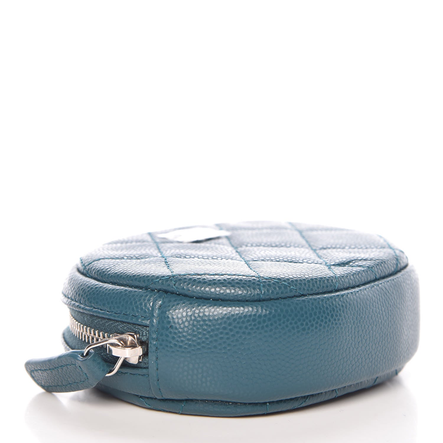Chanel Caviar Quilted Zip Around Classic Coin Purse Dark Turquoise 4 of 8