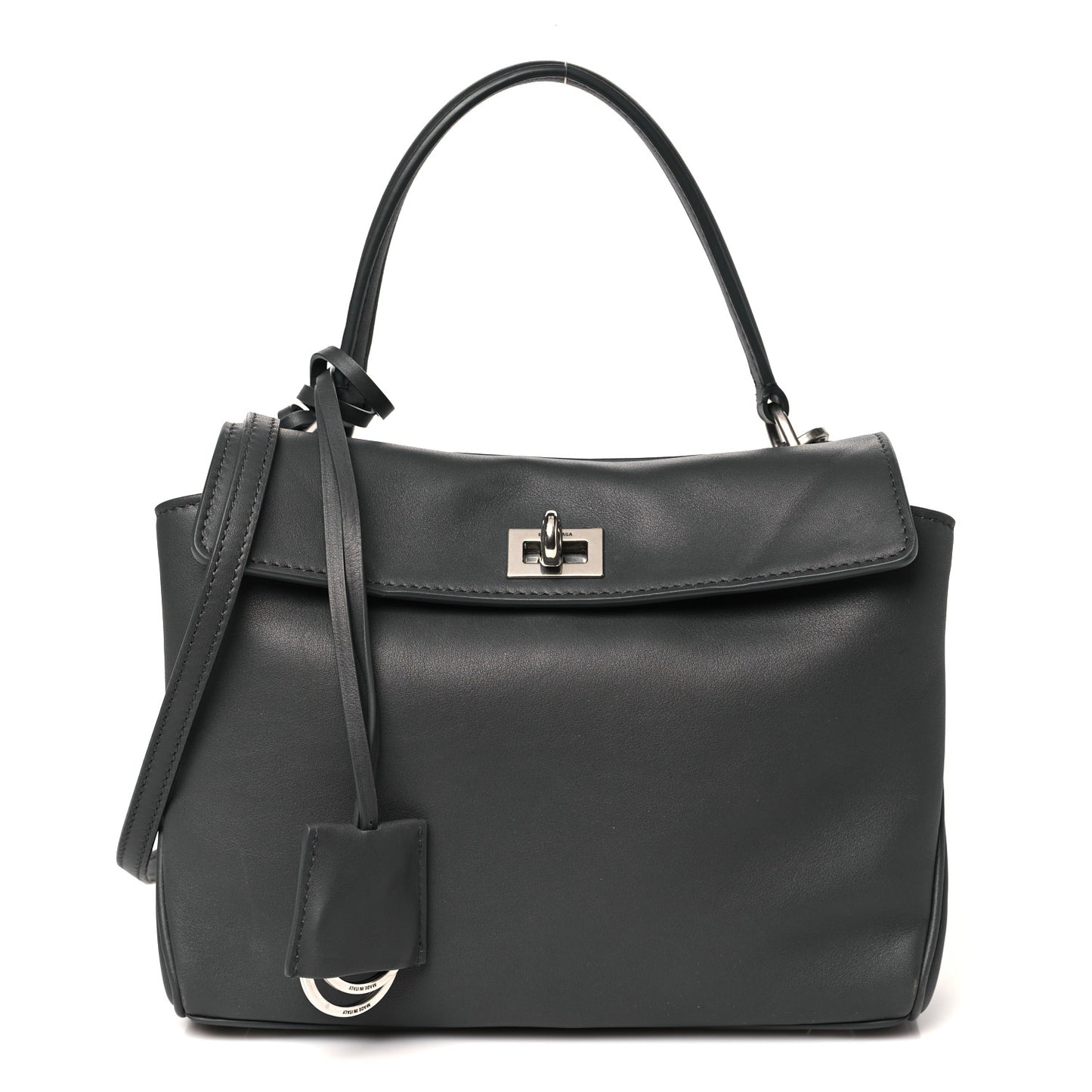 Natural Smooth Calfskin Mini Rodeo Top Handle Handbag Grey