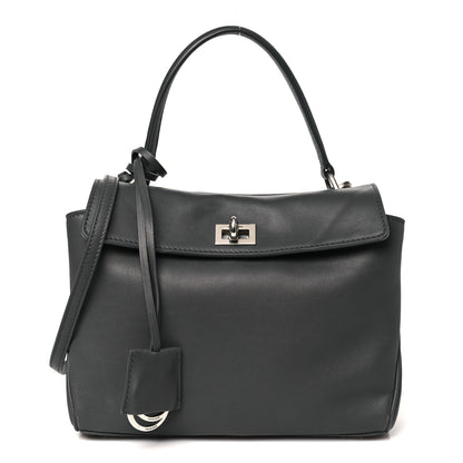 Balenciaga Natural Smooth Calfskin Mini Rodeo Top Handle Handbag Grey 1 of 10