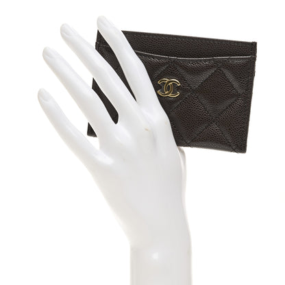 Chanel Caviar Quilted Card Holder Dark Brown 4 of 18