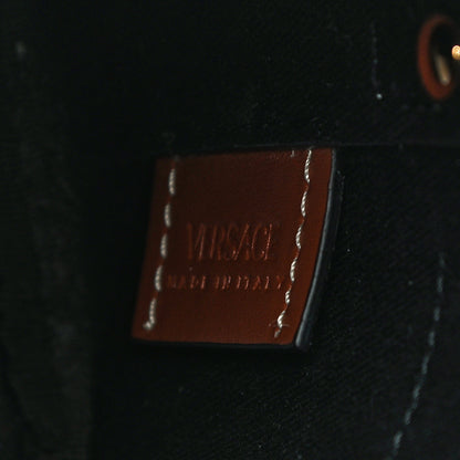 Versace Coated Canvas La Greca Mini Bucket Bag Black Caramel 6 of 11