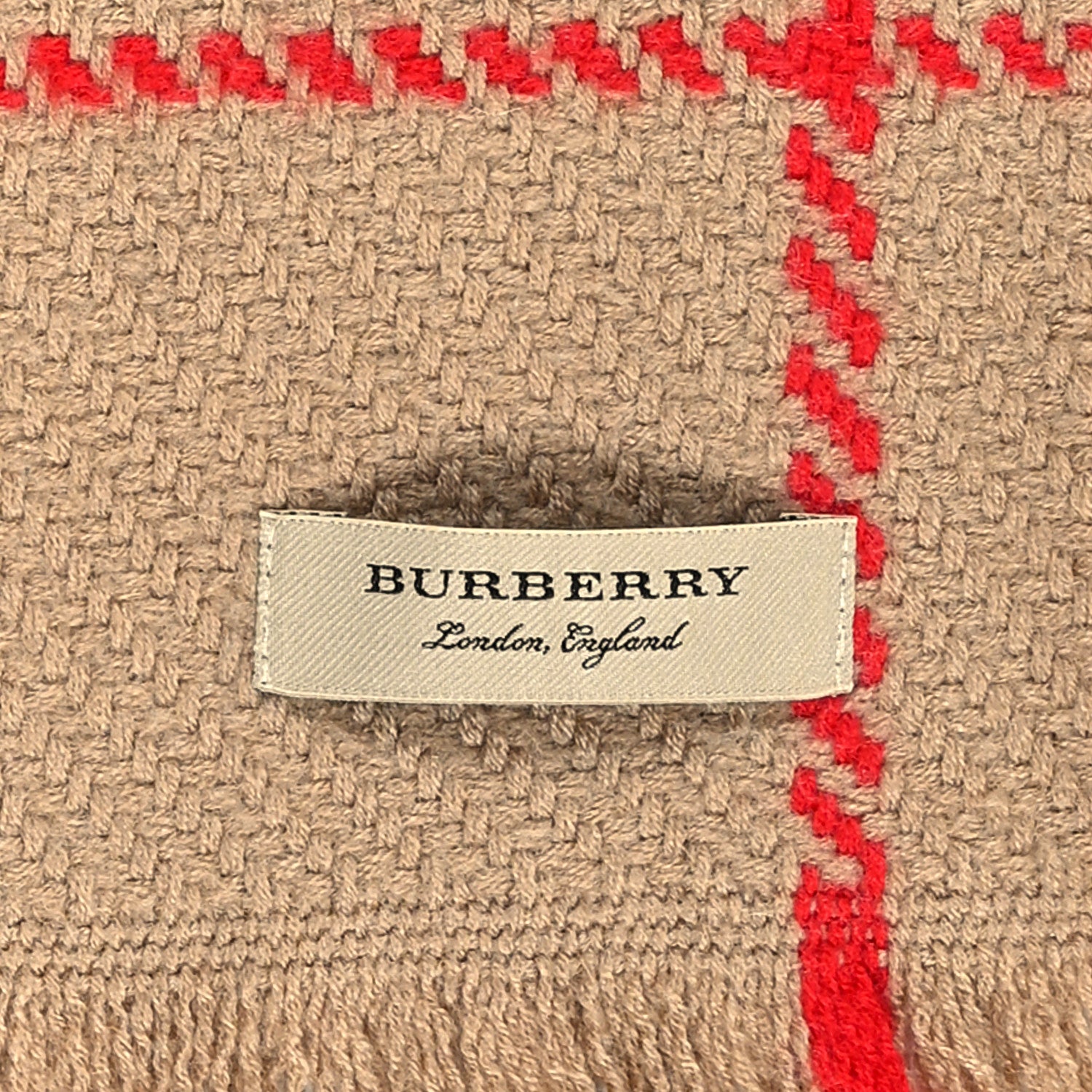 Burberry Wool Giant Check Color Block Fringe Scarf Blue 3 of 4