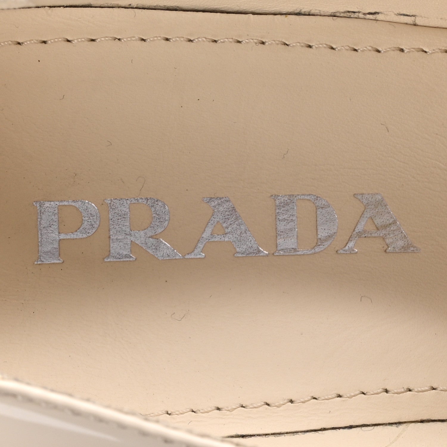 Prada Vernice Metal Triangle Logo 50mm Loafers 39.5 Avorio 7 of 11