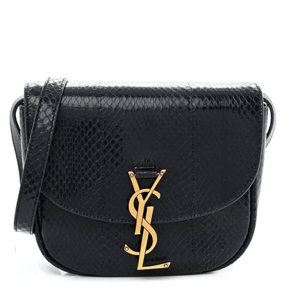 Saint Laurent Snakeskin Small Kaia Satchel Navy 1 of 11