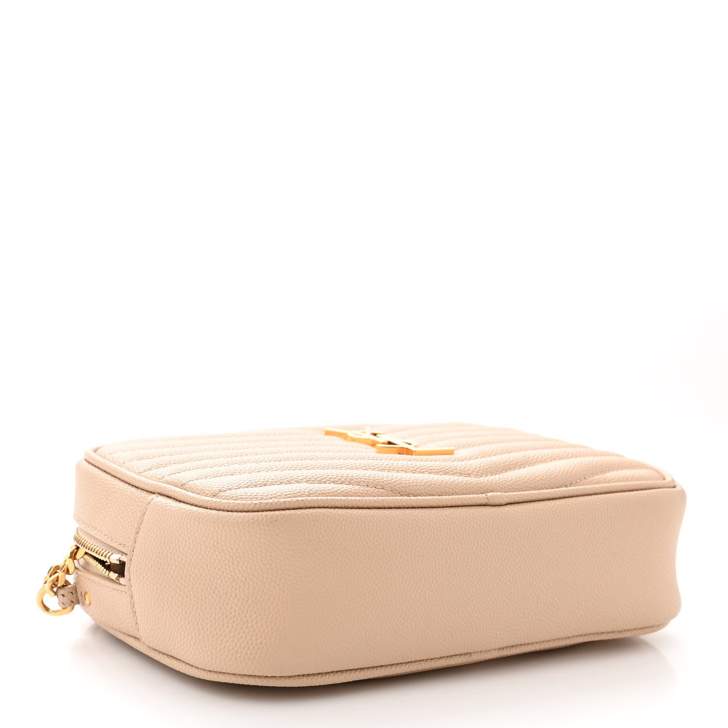 Saint Laurent Grain De Poudre Matelasse Monogram Mini Lou Camera Bag Dark Beige 4 of 10