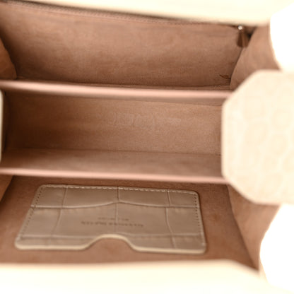 Alexander McQueen Calfskin Crocodile Embossed Box Shoulder Bag 16 White Bone 5 of 11