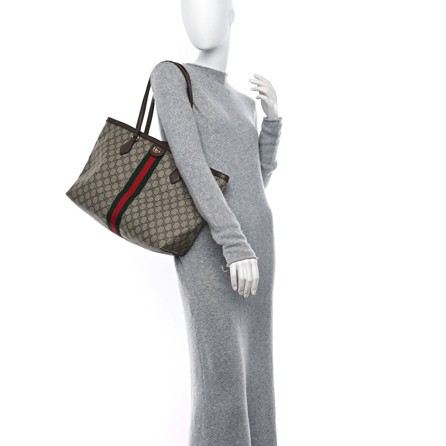 Gucci GG Supreme Monogram Medium Ophidia Shopping Tote Brown 2 of 13