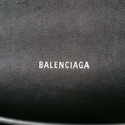 Balenciaga Shiny Calfskin Monochrome Crocodile Embossed Hourglass Top Handle Bag XS Black 6 of 10