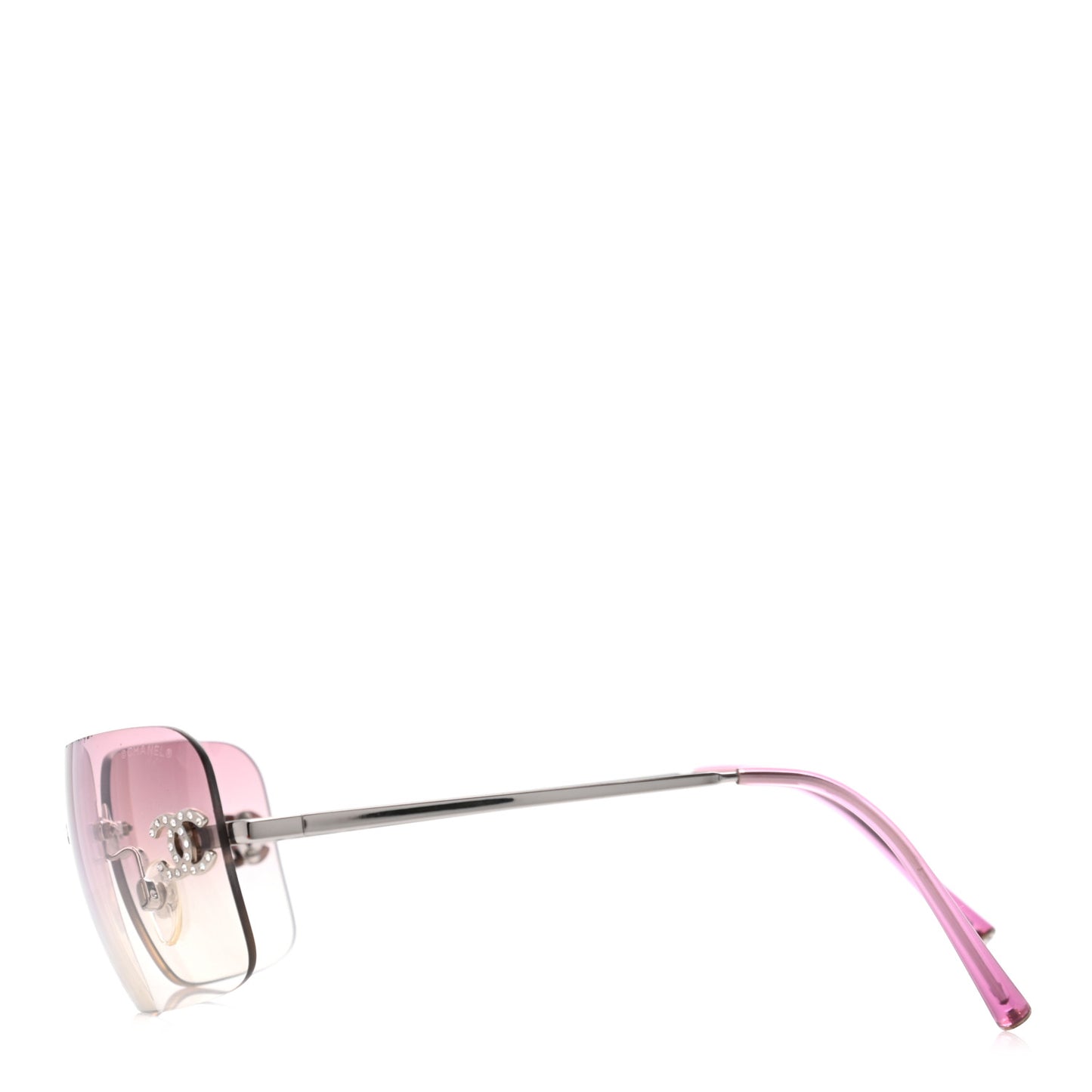 Metal Crystal CC Logo Sunglasses 4017-D Pink