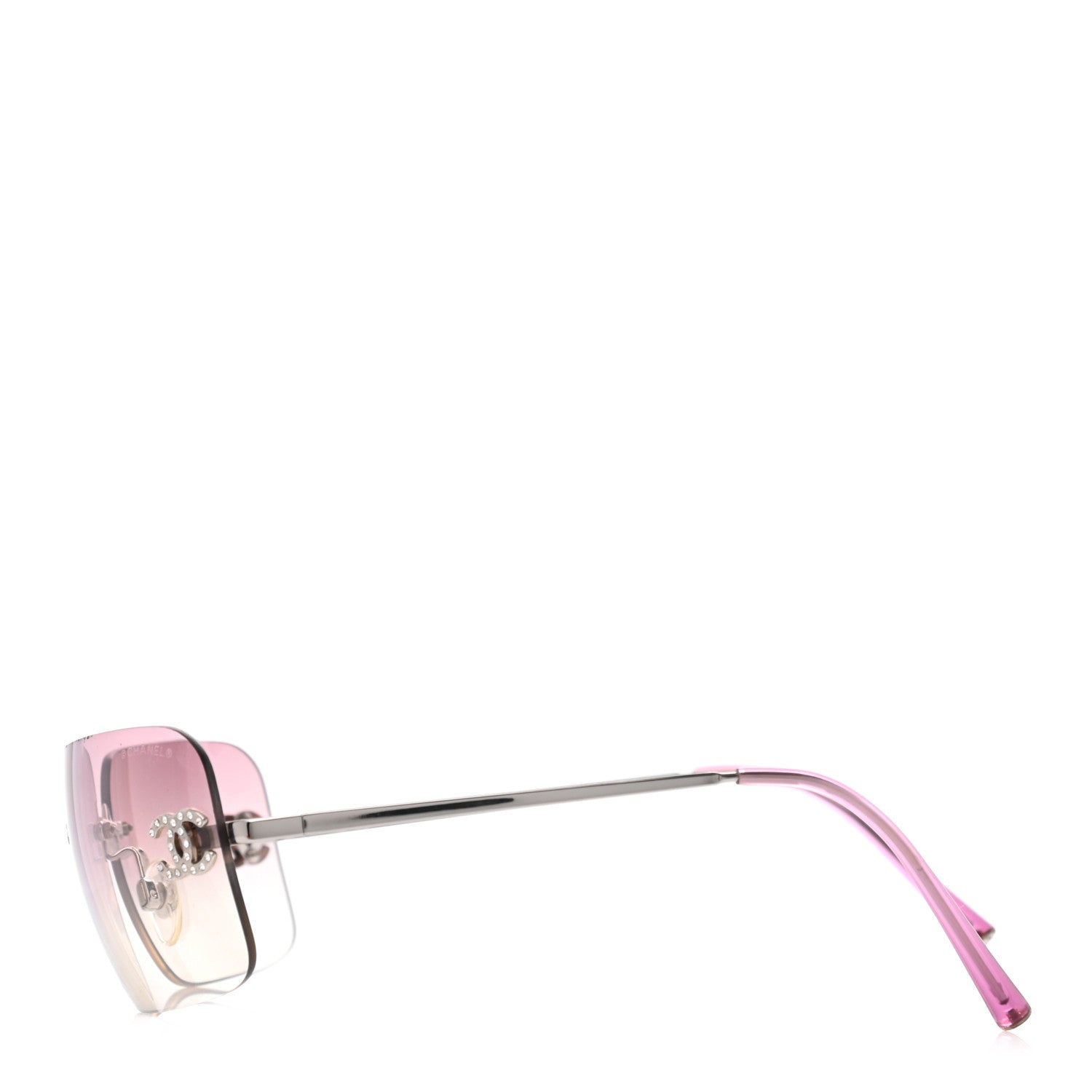 Chanel Metal Crystal CC Logo Sunglasses 4017-D Pink 3 of 8