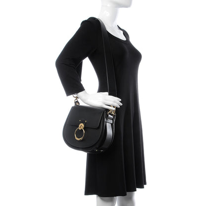 Chloe Calfskin Suede Large Tess Bag Black 2 of 8