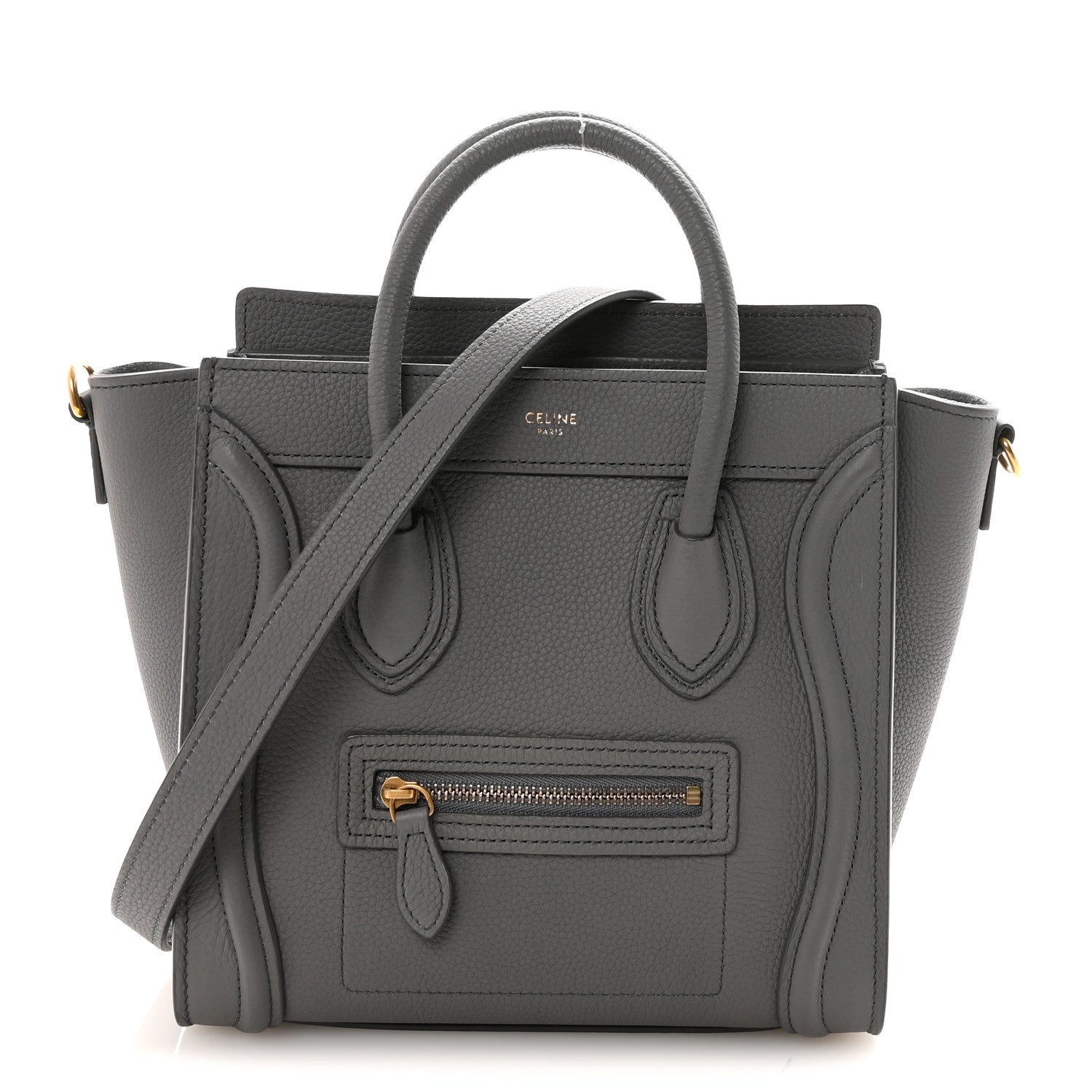 Celine Baby Drummed Calfskin Nano Luggage Kohl 1 of 10