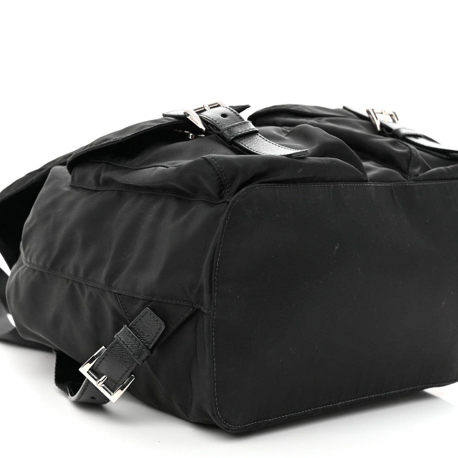 Prada Tessuto Nylon Saffiano Medium Backpack Black 9 of 12