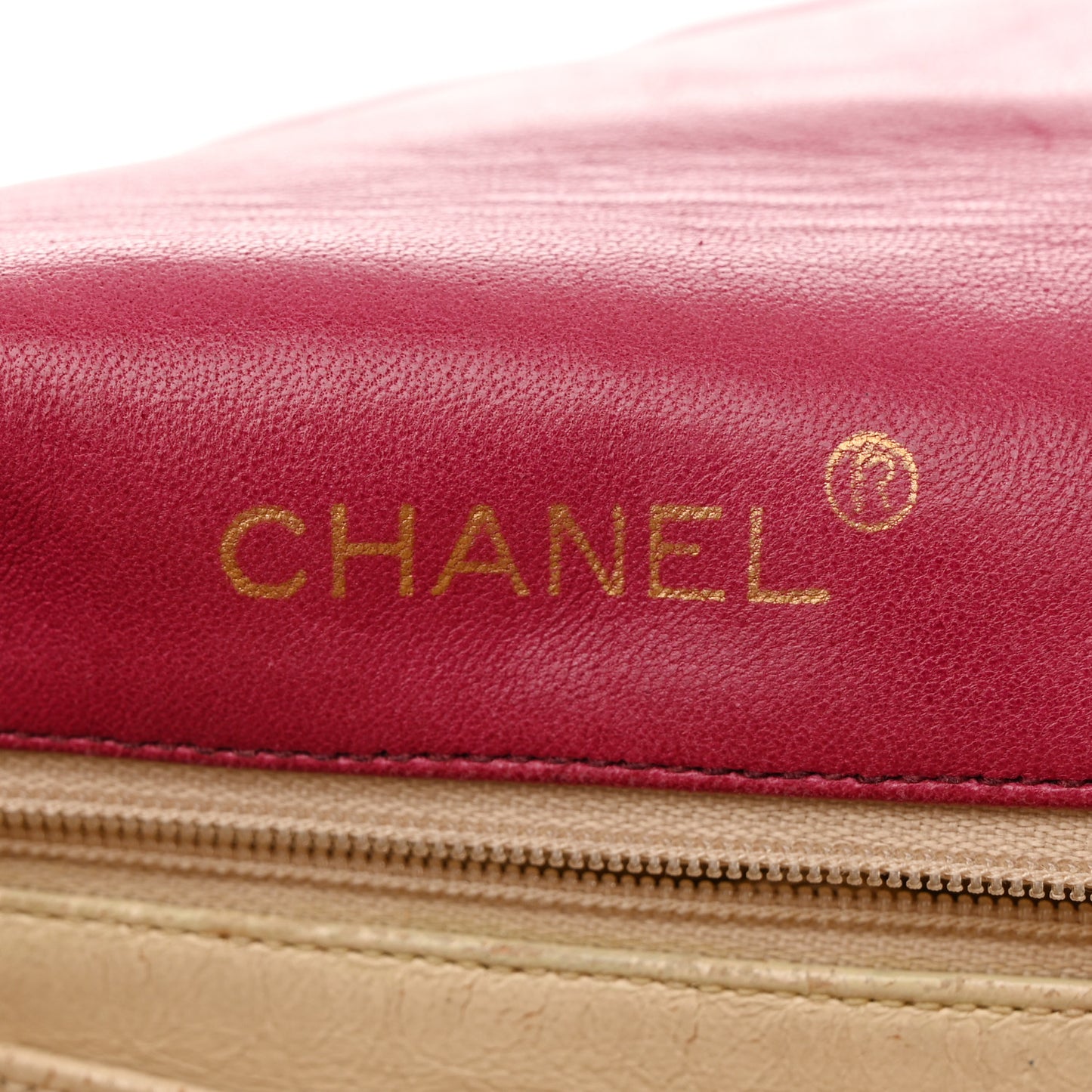 Lambskin Quilted Small Half Moon Flap Dark Pink