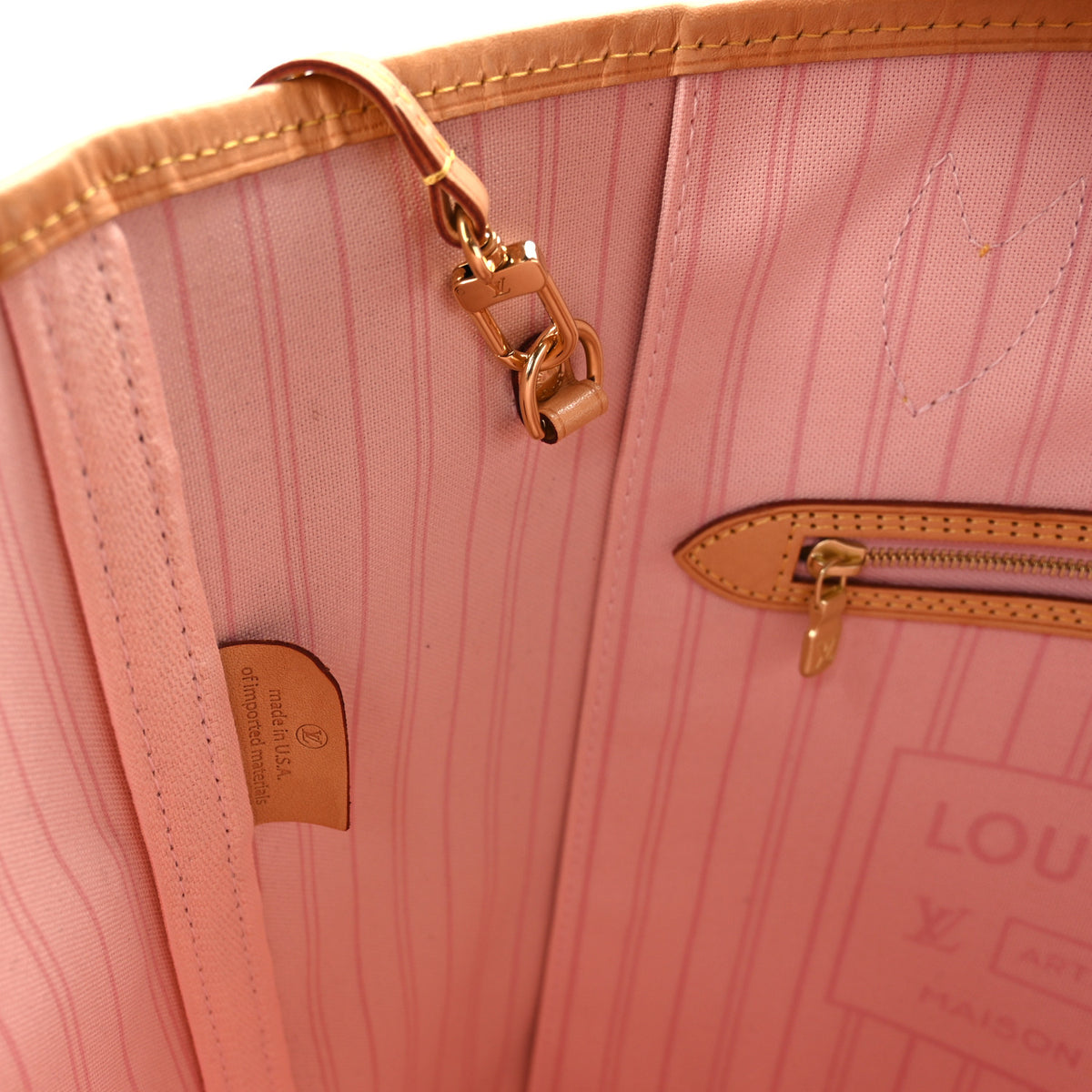 Louis Vuitton Damier Azur Neo Neverfull MM Rose Ballerine 8 of 11