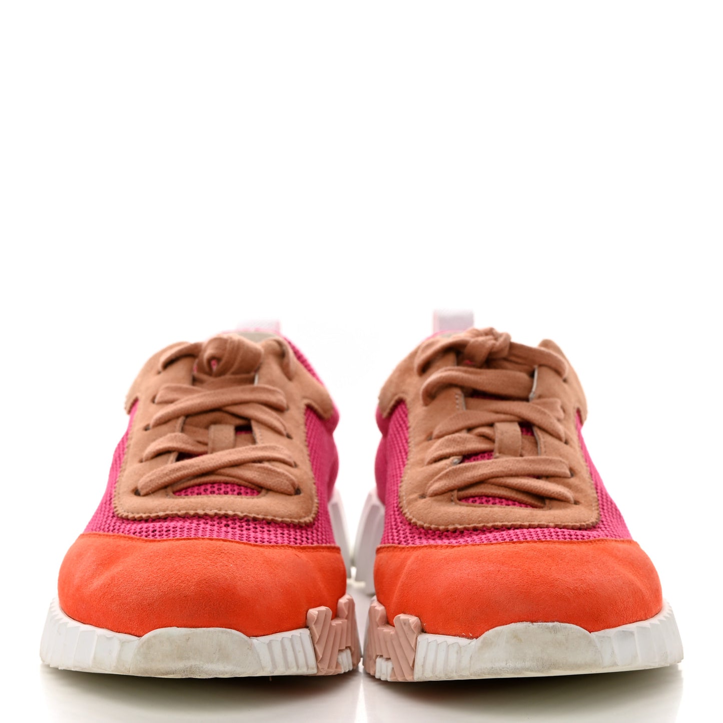 Air Mesh Suede Goatskin Bouncing Sneakers 38 Rose Multicolor