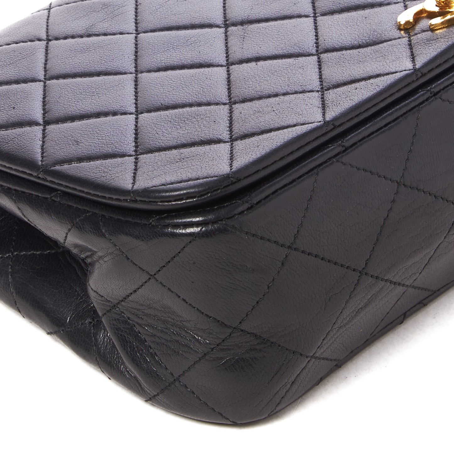 Lambskin Quilted Small Single Flap Bag Black