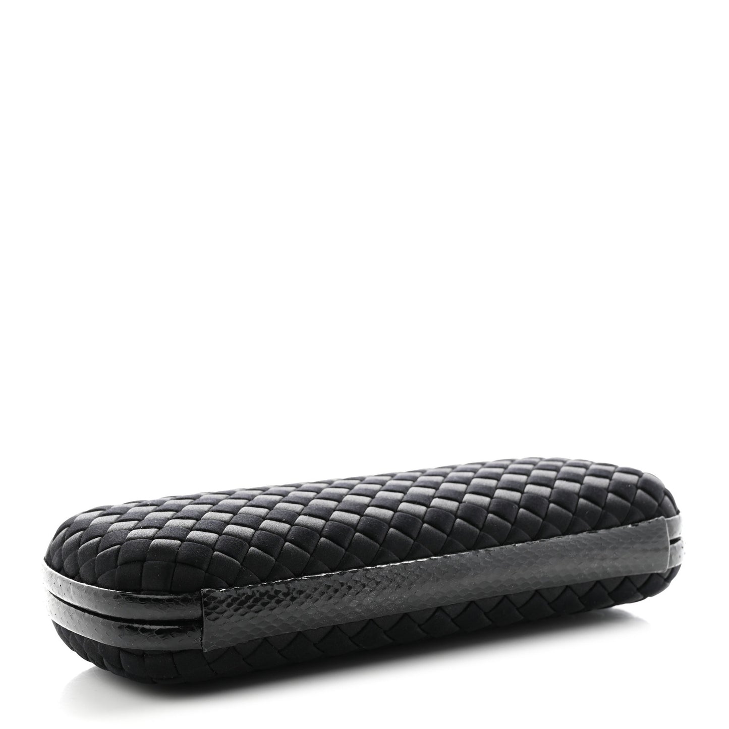Satin Ayers Intreccio Impero Stretch Knot Clutch Black