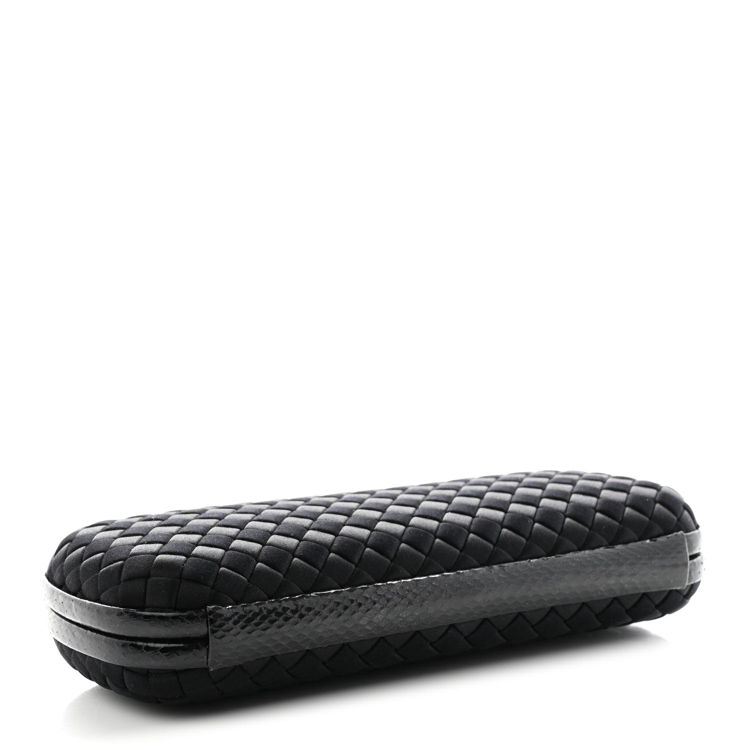 Bottega Veneta Satin Ayers Intreccio Impero Stretch Knot Clutch Black 4 of 9
