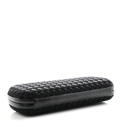 Bottega Veneta Satin Ayers Intreccio Impero Stretch Knot Clutch Black 4 of 9