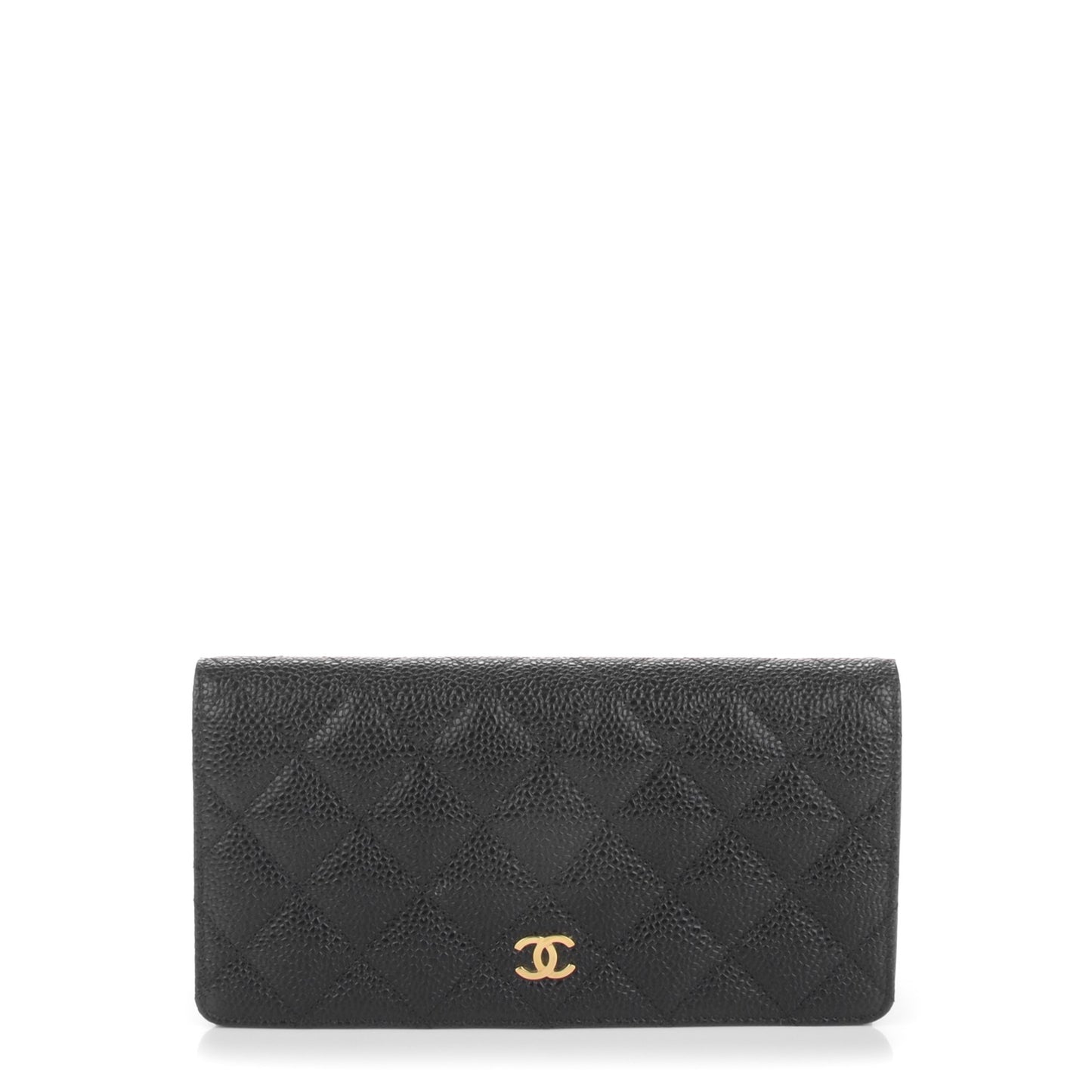 Caviar Quilted Yen Wallet Black