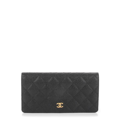Chanel Caviar Quilted Yen Wallet Black 1 of 8