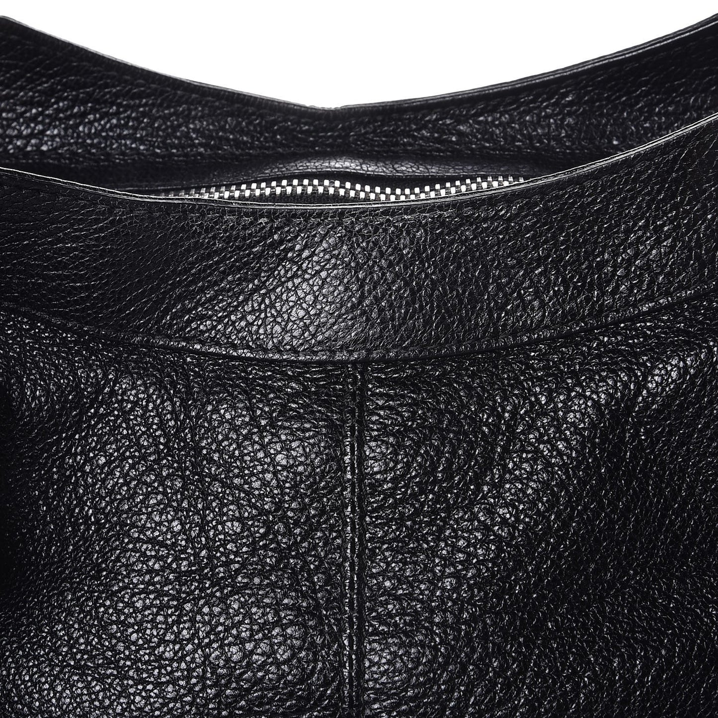 Chevre Silver Metallic Edge Hardware Part Time Black