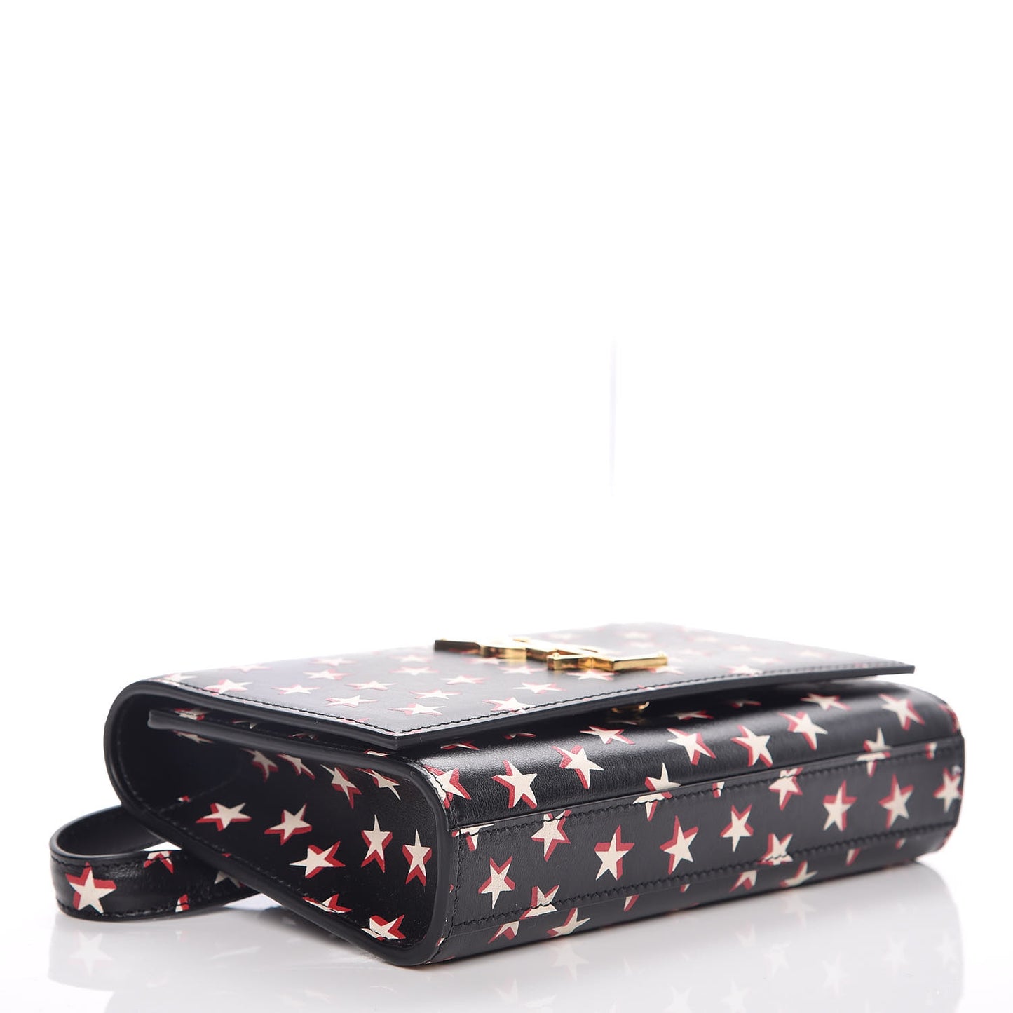 Smooth Calfskin Star Print Monogram Kate Belt Bag Black Ivory Red