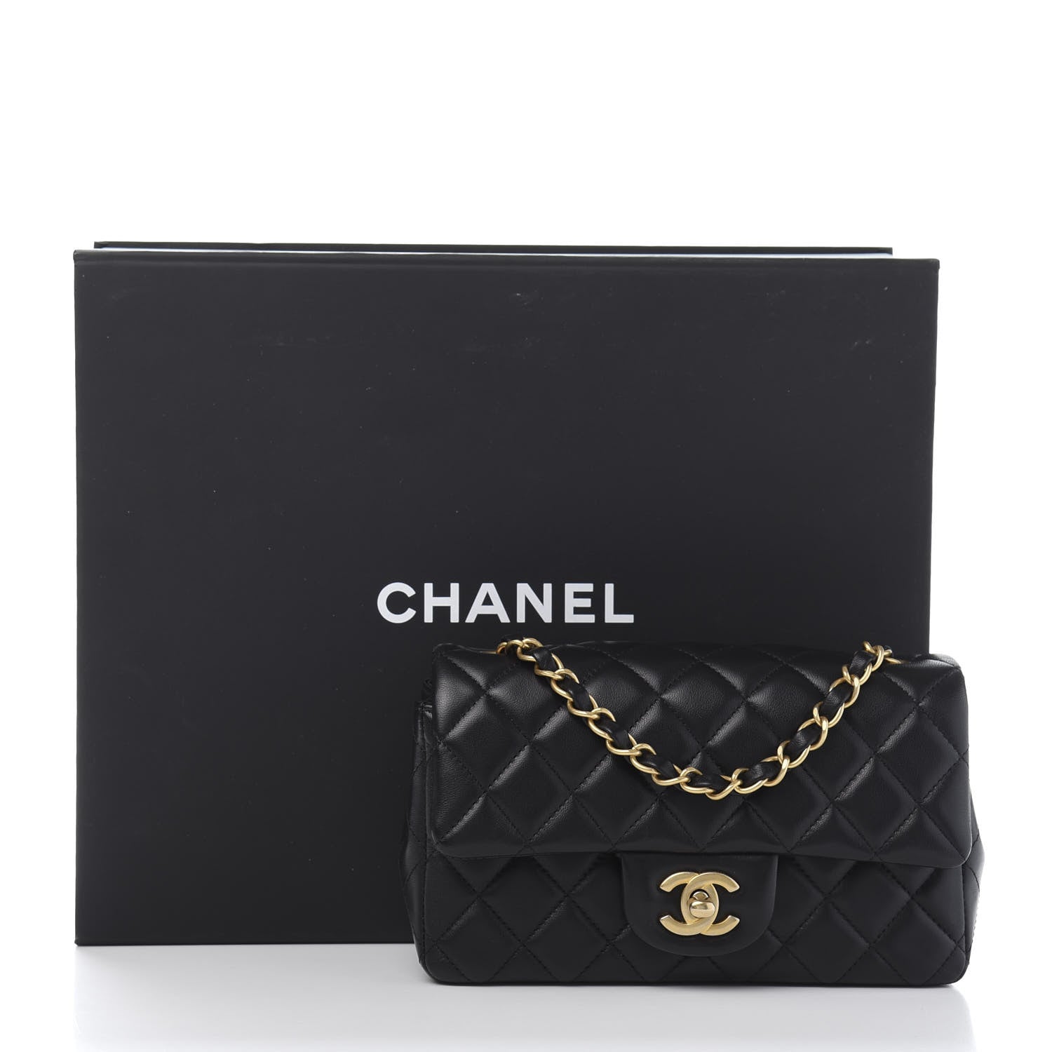 Chanel Lambskin Quilted Mini Rectangular Flap Black 11 of 11