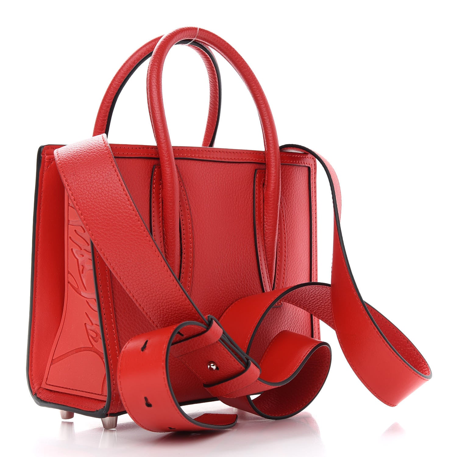 Christian Louboutin Calfskin Spikes Loubinthesky Mini Paloma Red 3 of 9
