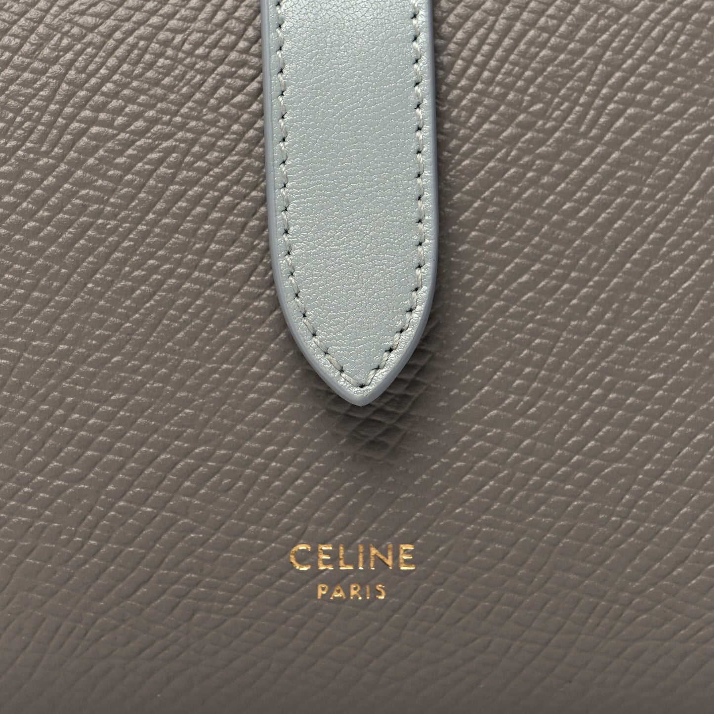 Grained Calfskin Small Multifunction Strap Wallet Pebble Mineral