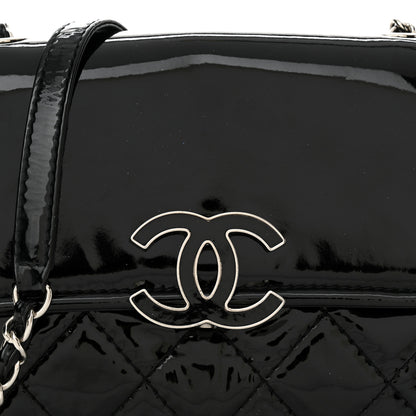 Chanel Patent Quilted Hamptons Flap Bag Black 8 of 12