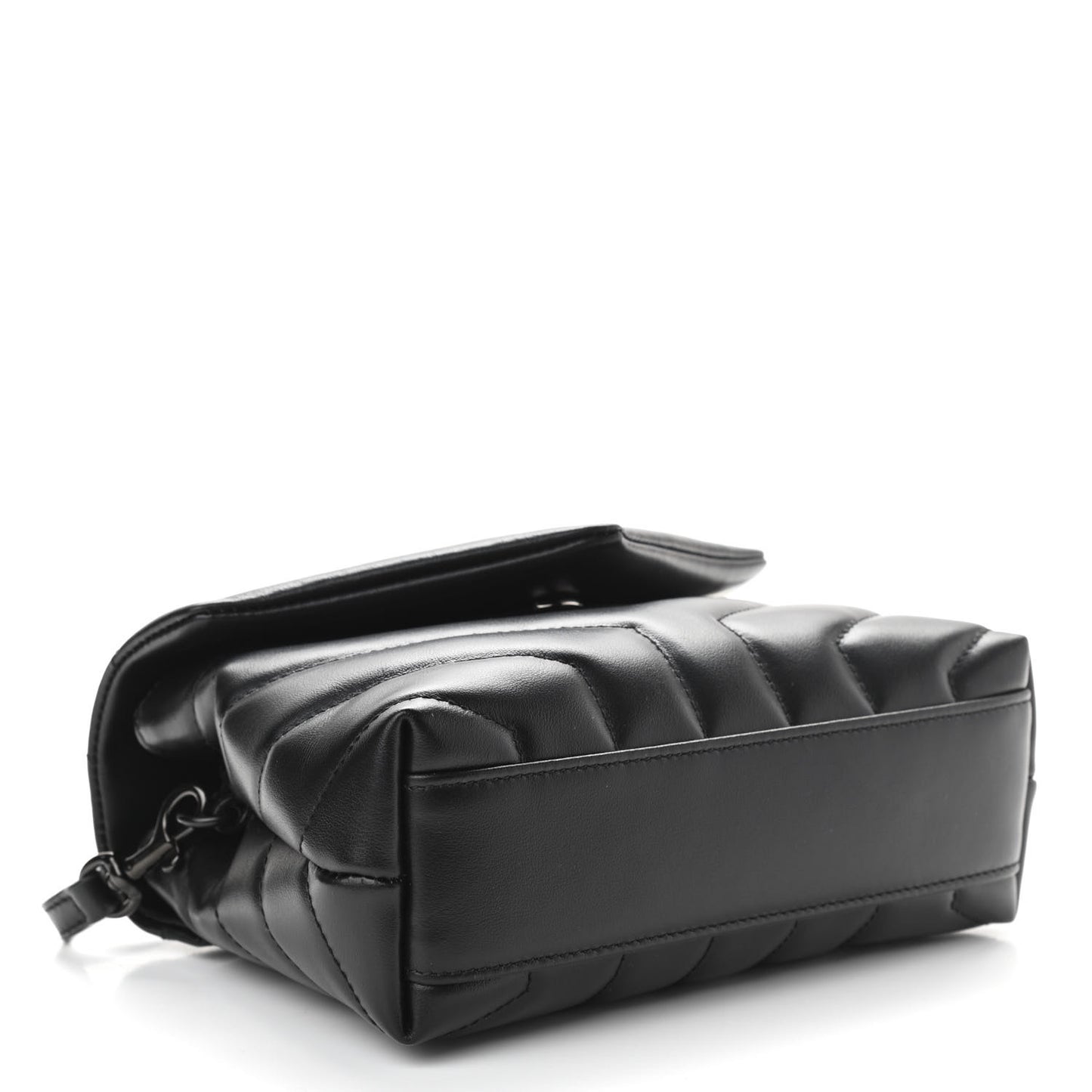 Calfskin Y Quilted Monogram Toy Loulou Crossbody Bag Black
