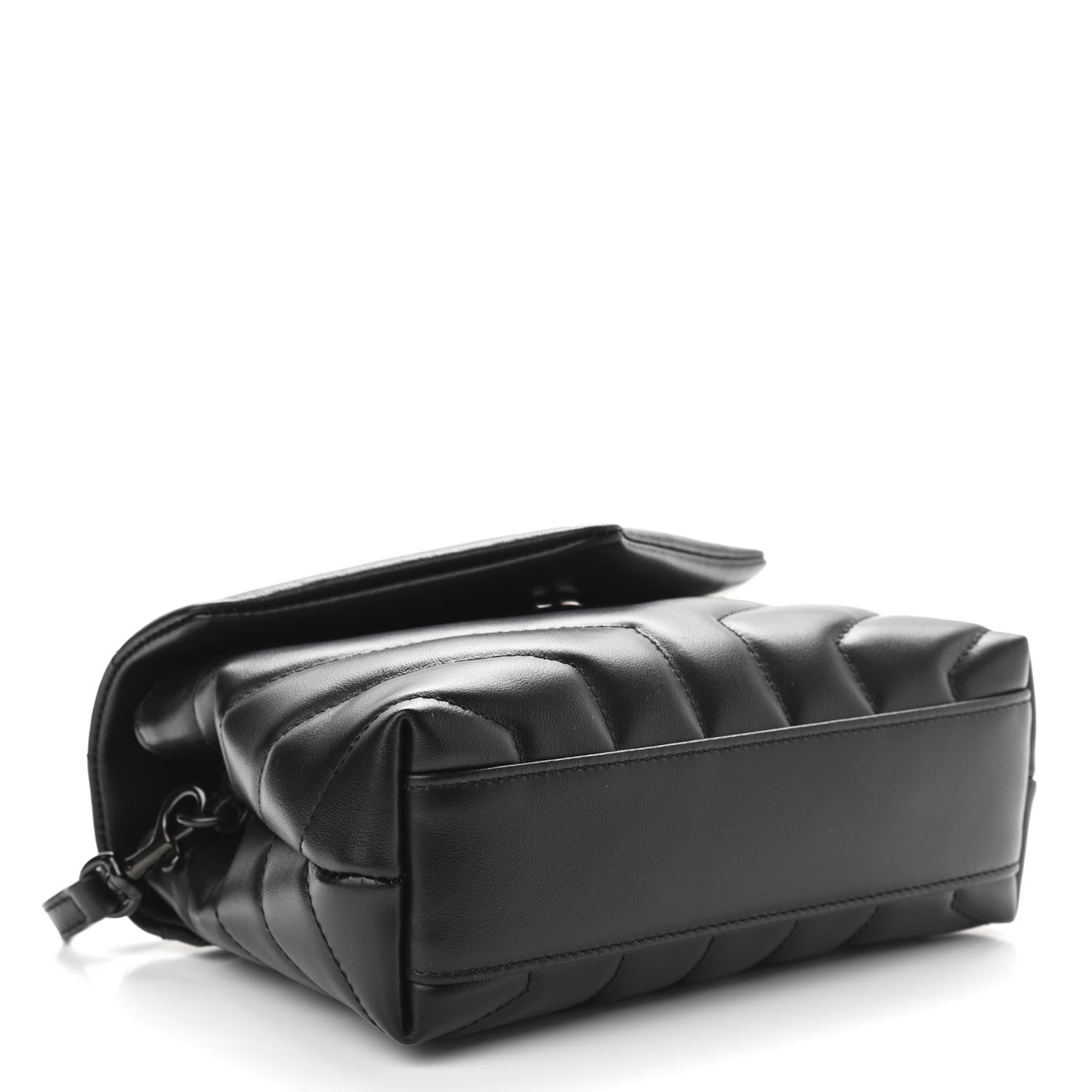 Saint Laurent Calfskin Y Quilted Monogram Toy Loulou Crossbody Bag Black 4 of 11
