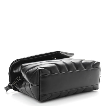 Saint Laurent Calfskin Y Quilted Monogram Toy Loulou Crossbody Bag Black 4 of 11