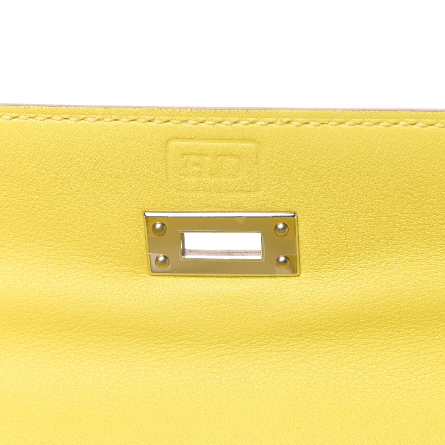 Hermes Swift Kelly Pochette Clutch Lime 6 of 7