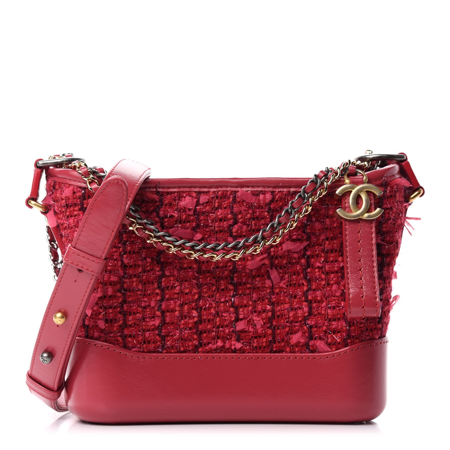 Chanel Tweed Calfskin Small Gabrielle Hobo Pink 1 of 11