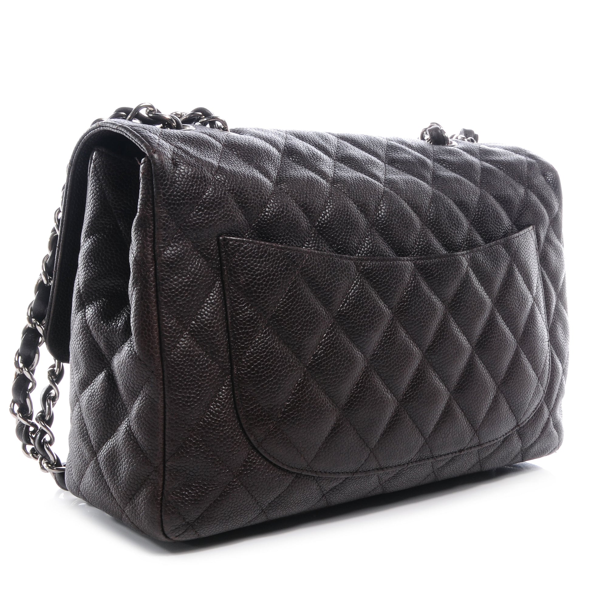 Chanel Caviar Quilted Jumbo Single Flap Dark Brown 3 of 8