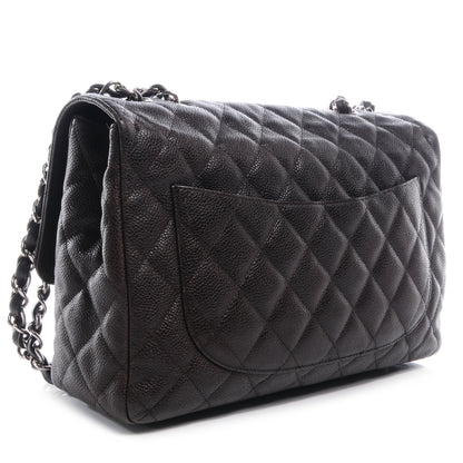 Chanel Caviar Quilted Jumbo Single Flap Dark Brown 3 of 8