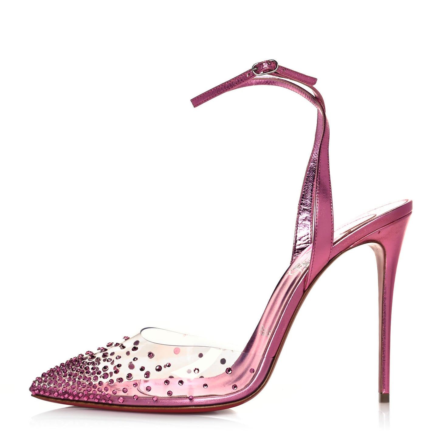 Metallic PVC Psychic Spikaqueen 100 Pumps 41 Pink