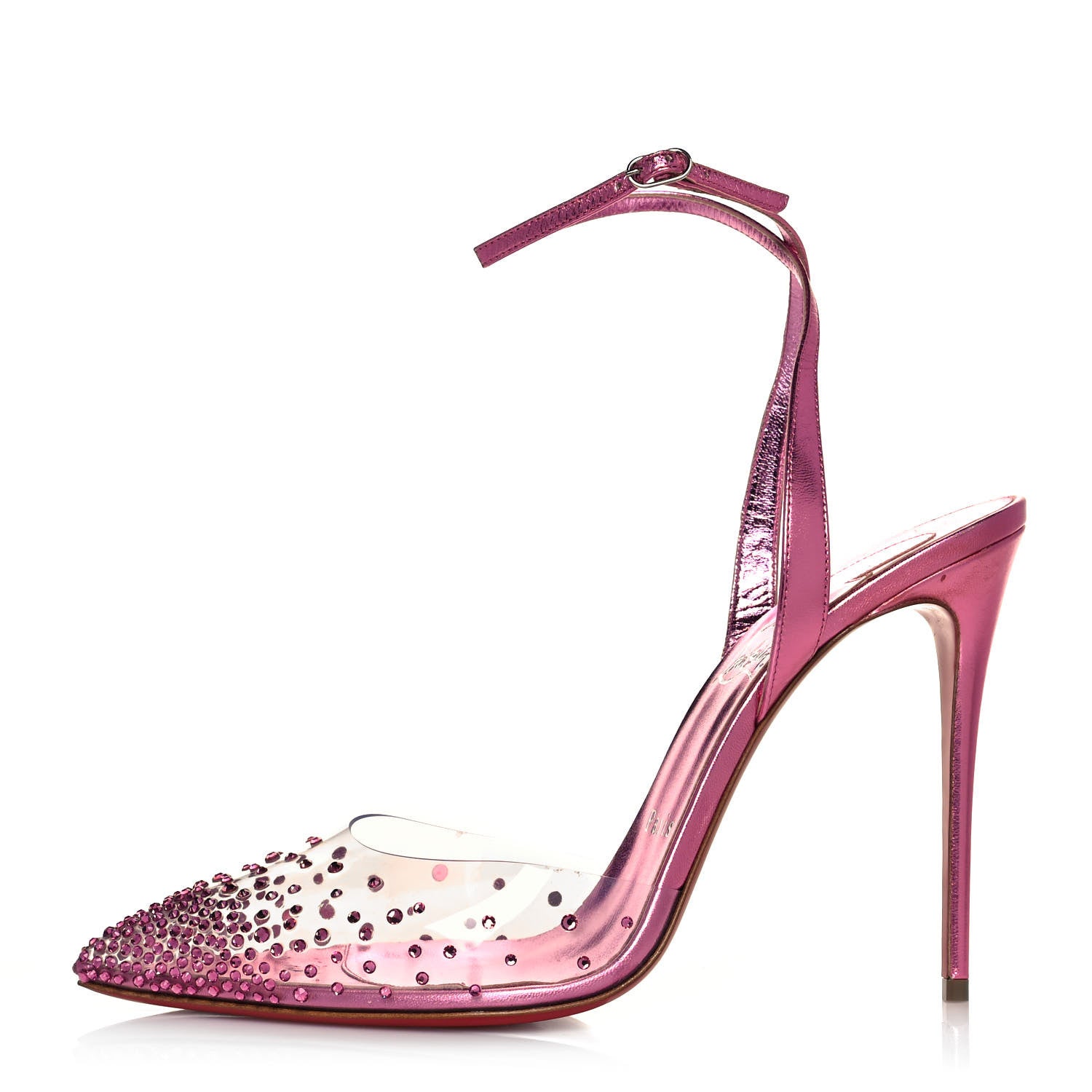 Christian Louboutin Metallic PVC Psychic Spikaqueen 100 Pumps 41 Pink 1 of 8