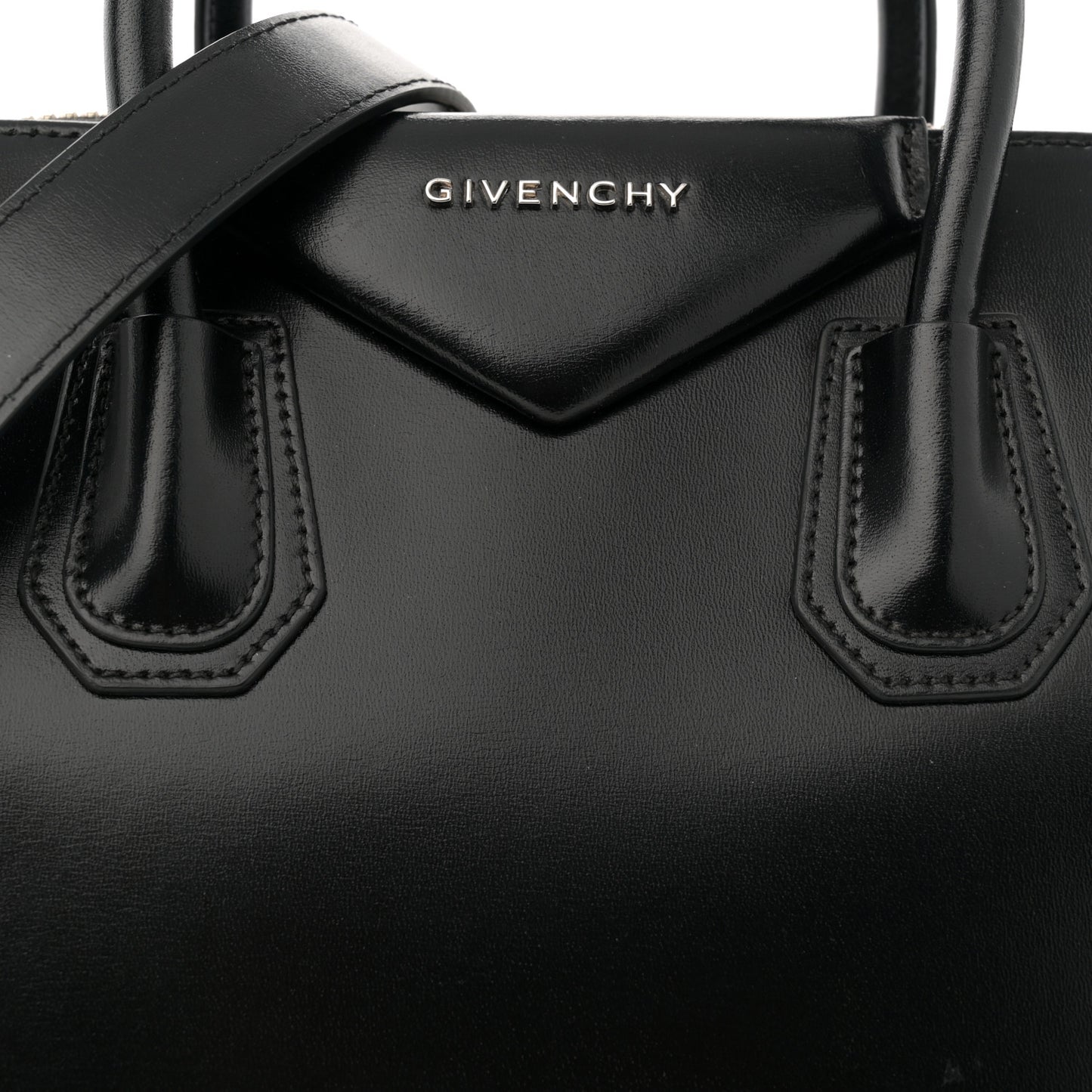 Shiny Lord Calfskin Small Antigona Black